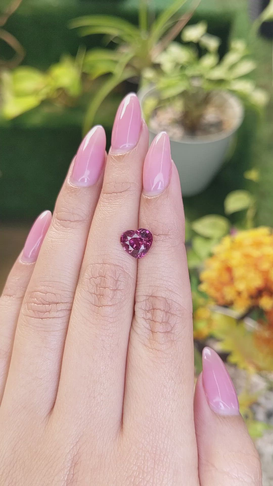 2.96 Ct. Rhodolite Garnet from Ceylon (Sri Lanka) Size Video