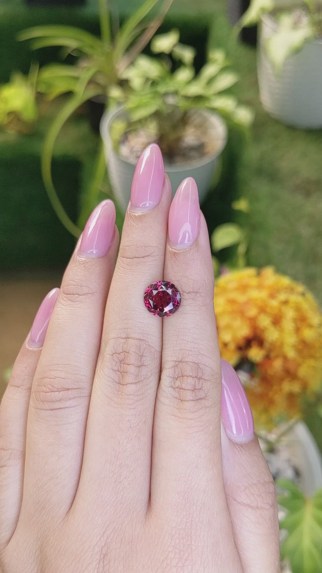 3.47 Ct. Rhodolite Garnet from Ceylon (Sri Lanka) Size Video