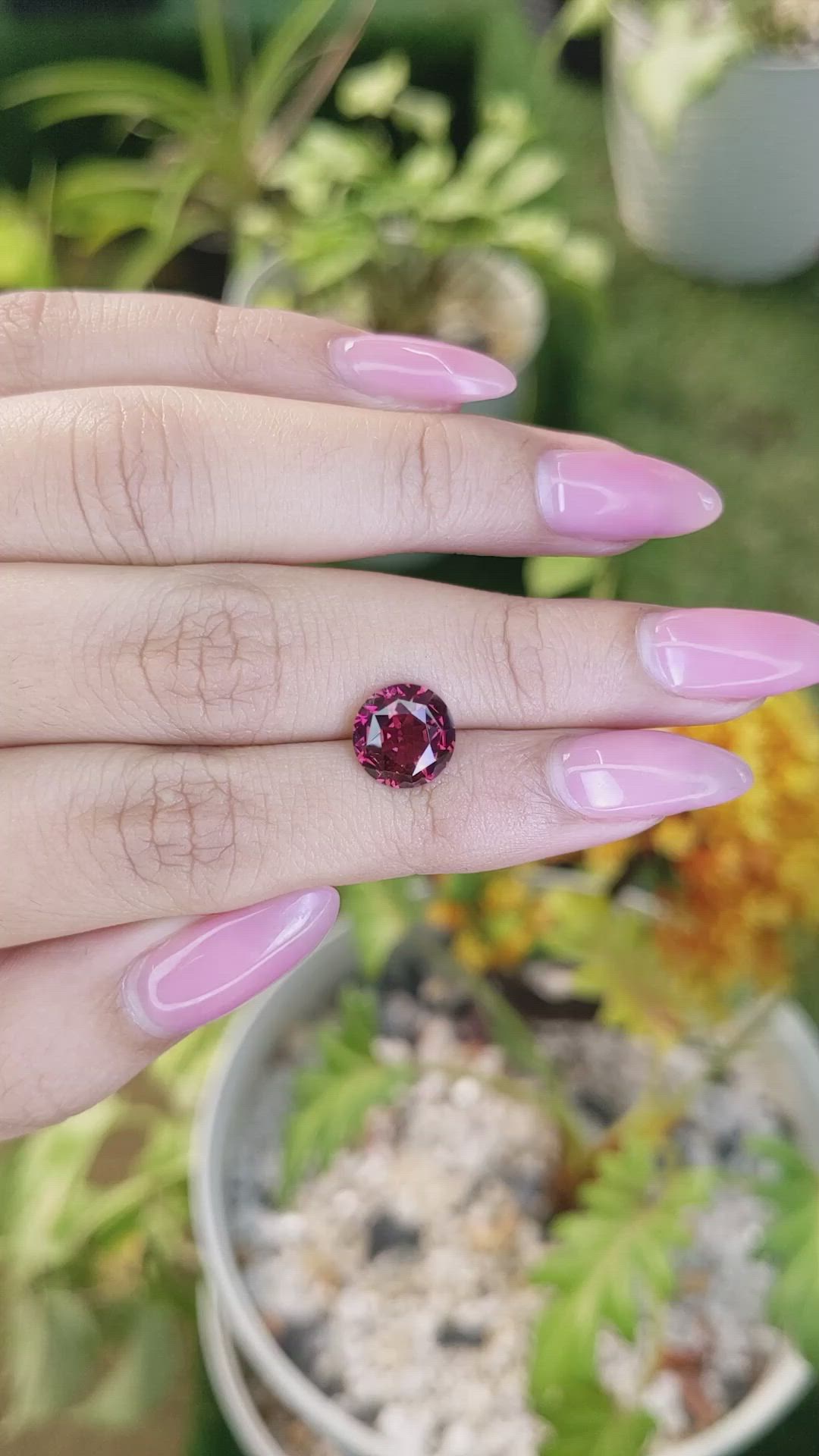 3.47 Ct. Rhodolite Garnet from Ceylon (Sri Lanka) Size Video