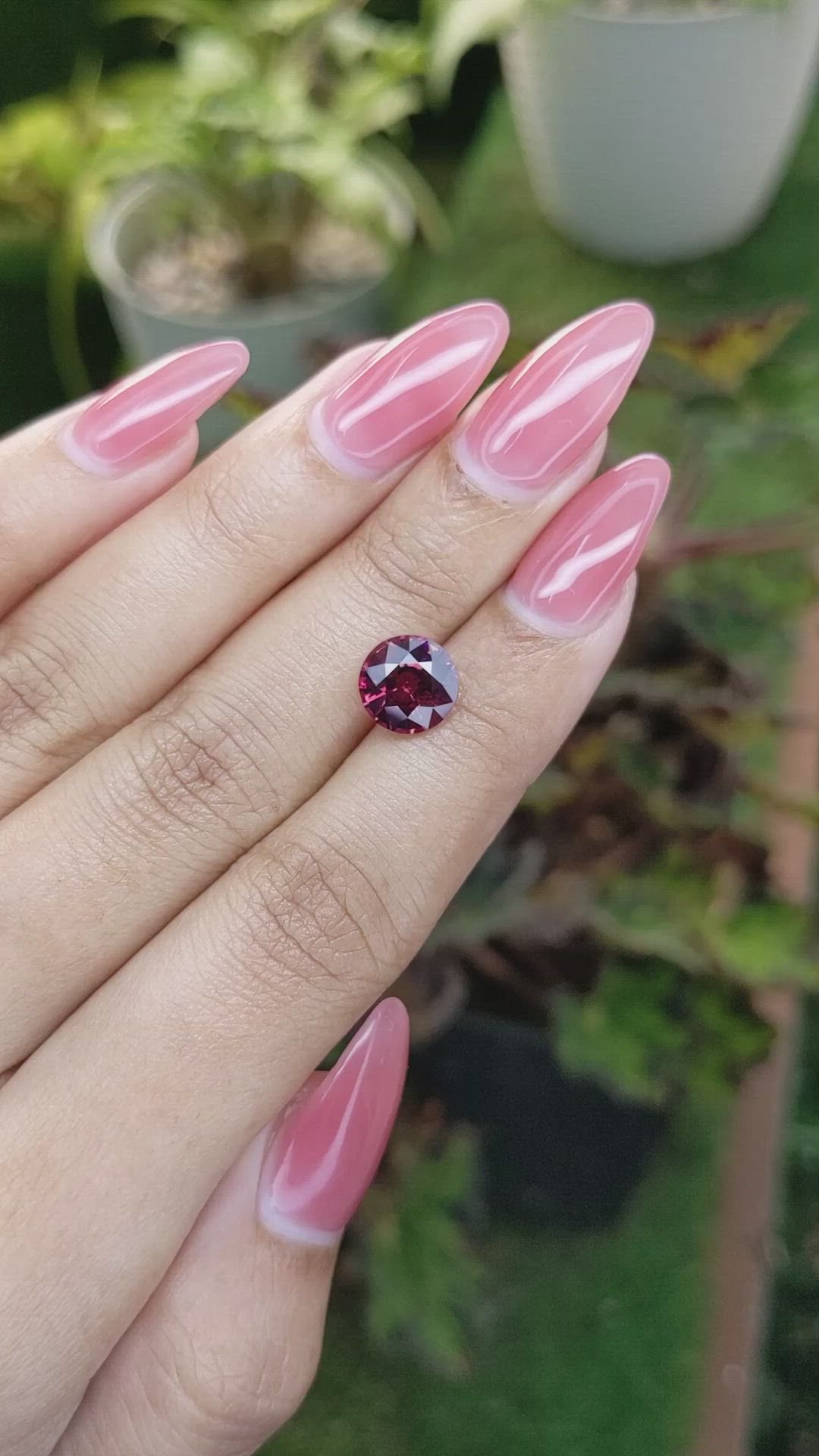 3.00 Ct. Rhodolite Garnet from Ceylon (Sri Lanka) Size Video