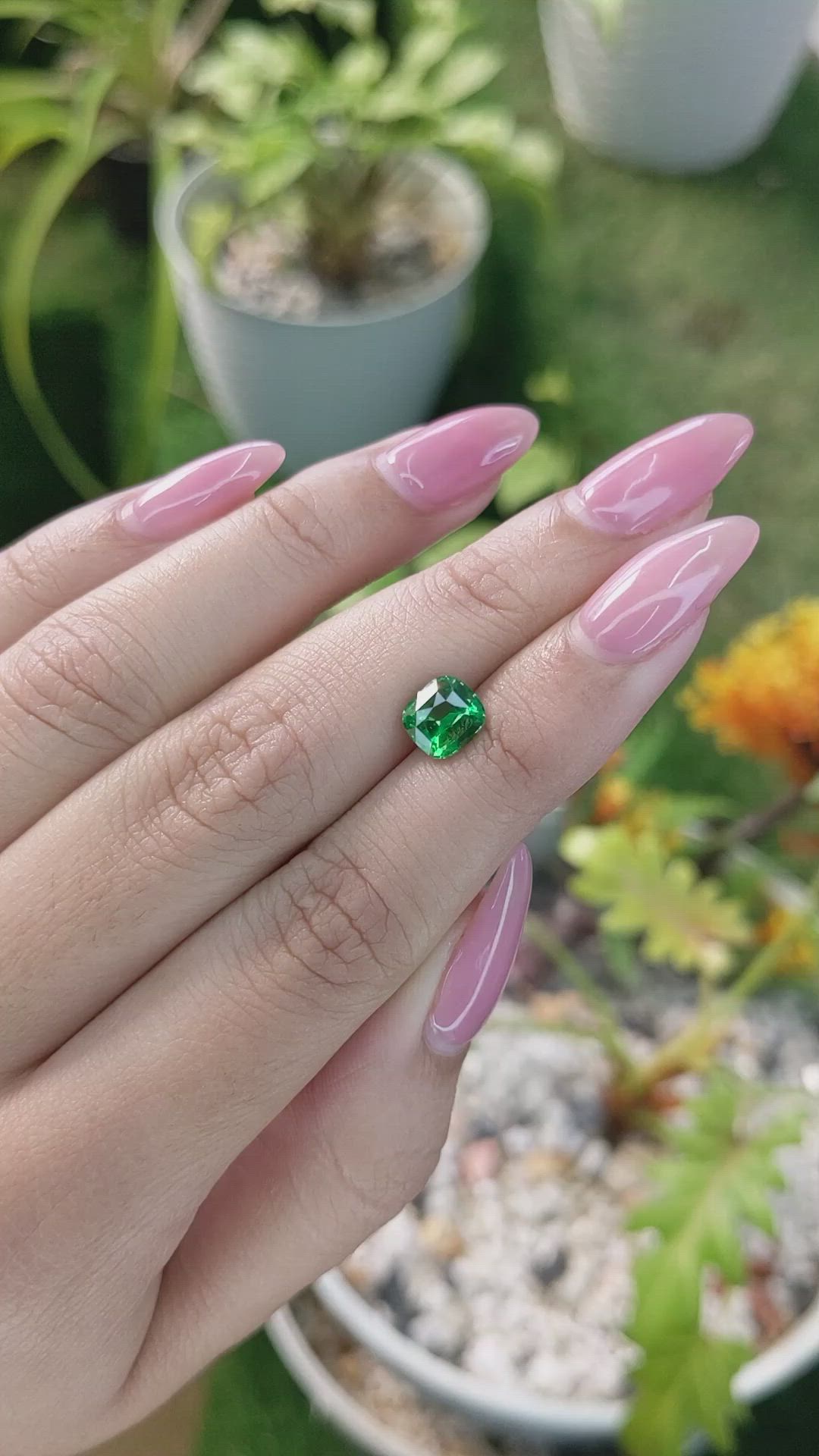 1.55 Ct. Tsavorite Garnet from Madagascar Size Video
