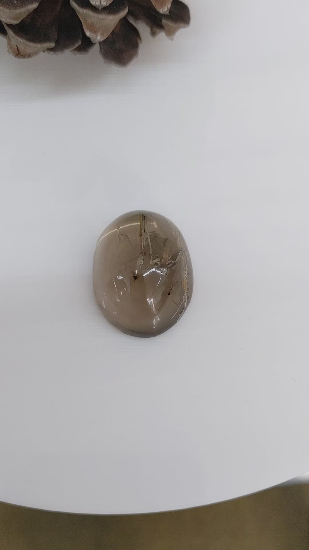 64.06 Ct. Cabochon Rutilated Quartz from Ceylon (Sri Lanka) Size Video