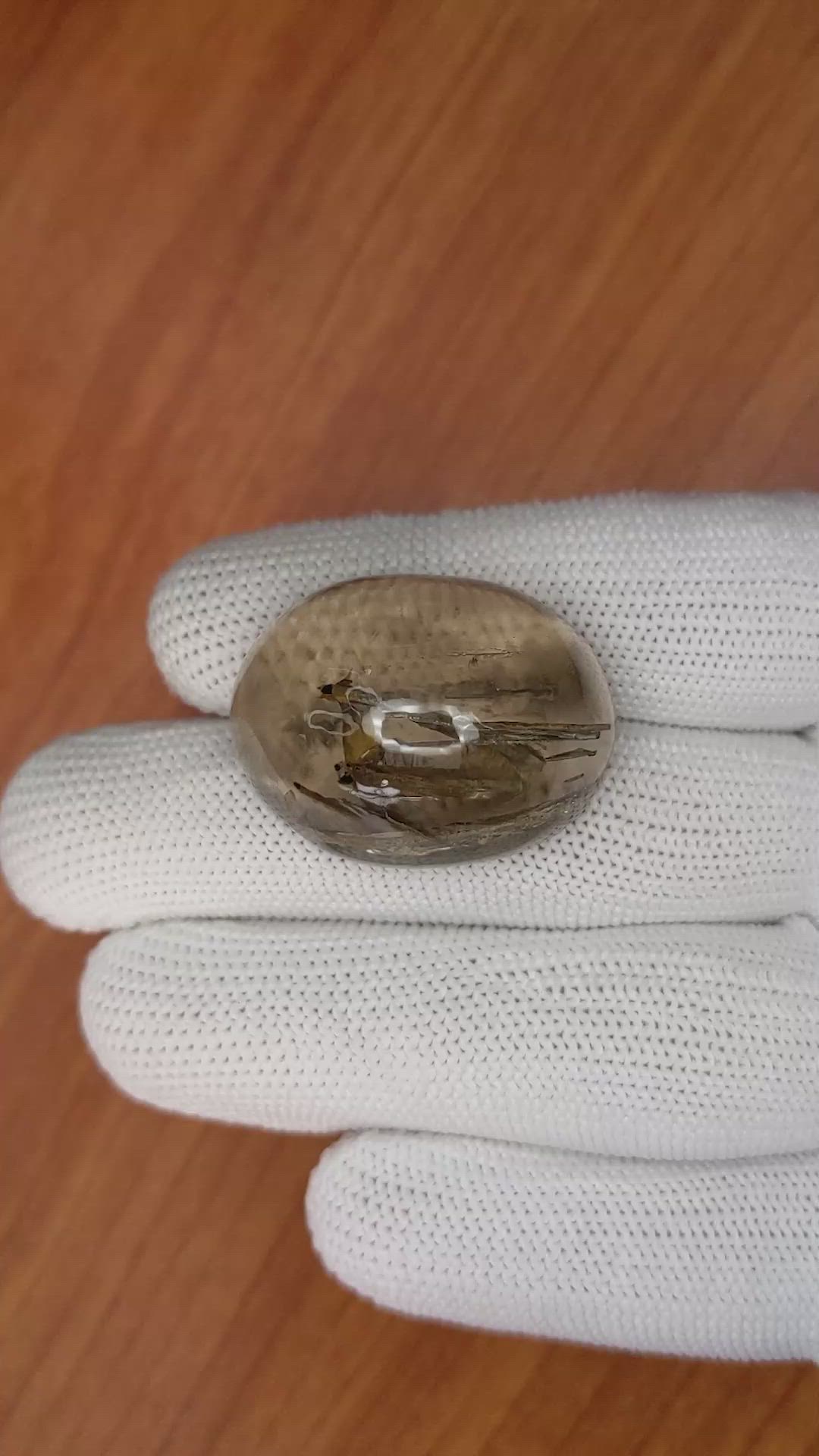 64.06 Ct. Cabochon Rutilated Quartz from Ceylon (Sri Lanka) Size Video