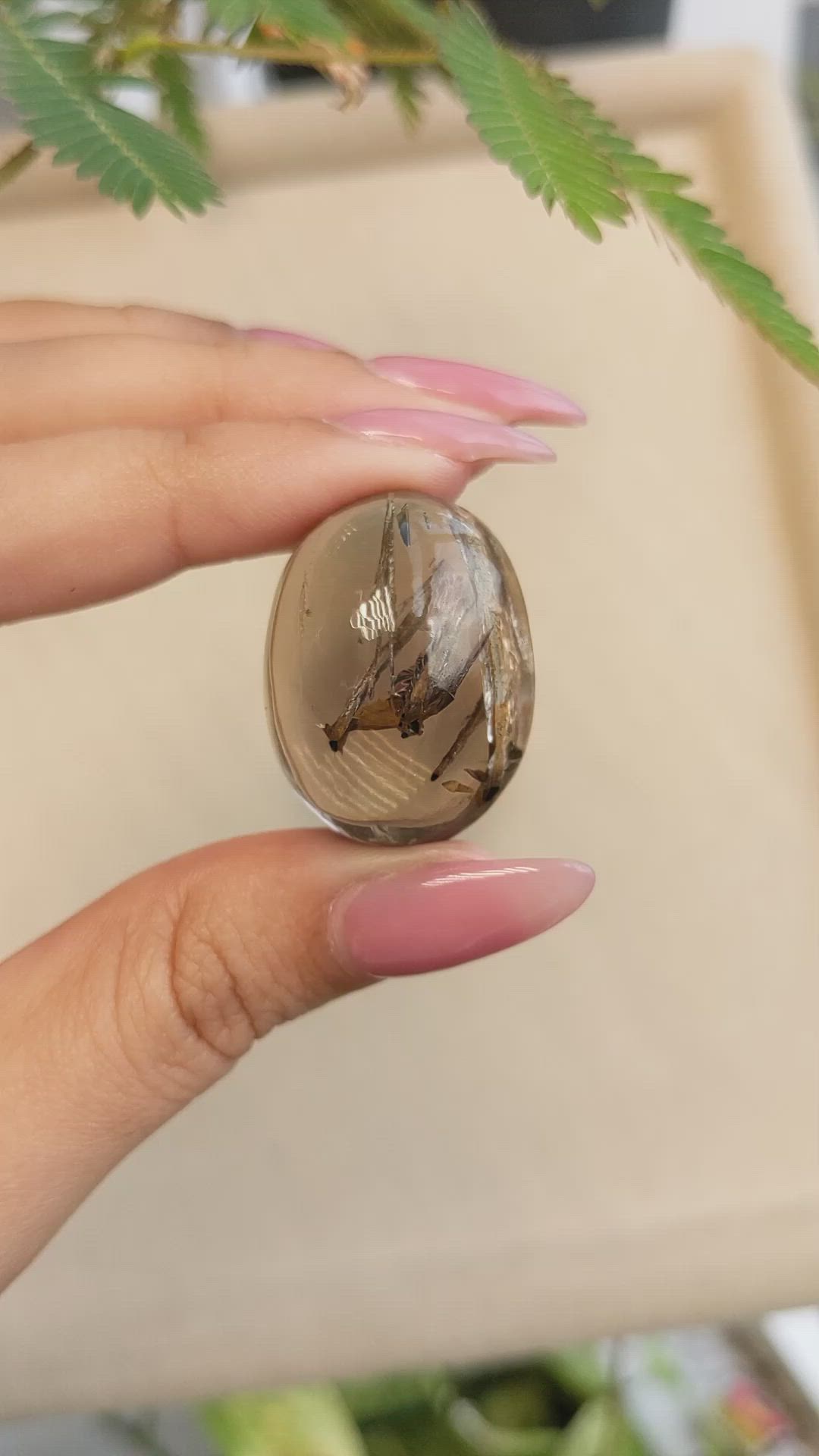 64.06 Ct. Cabochon Rutilated Quartz from Ceylon (Sri Lanka) Size Video