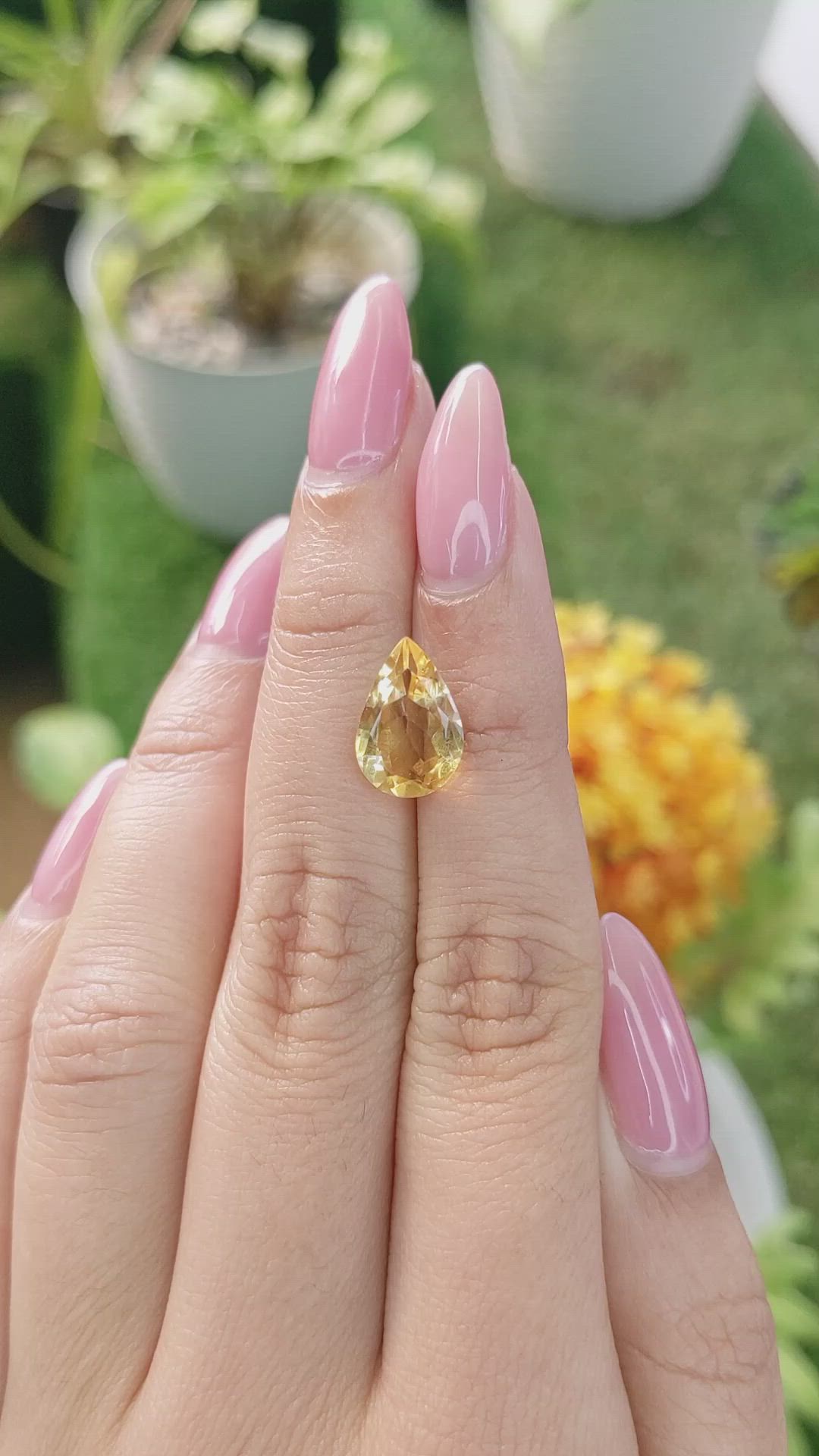 2.97 Ct. Citrine from Brazil Size Video