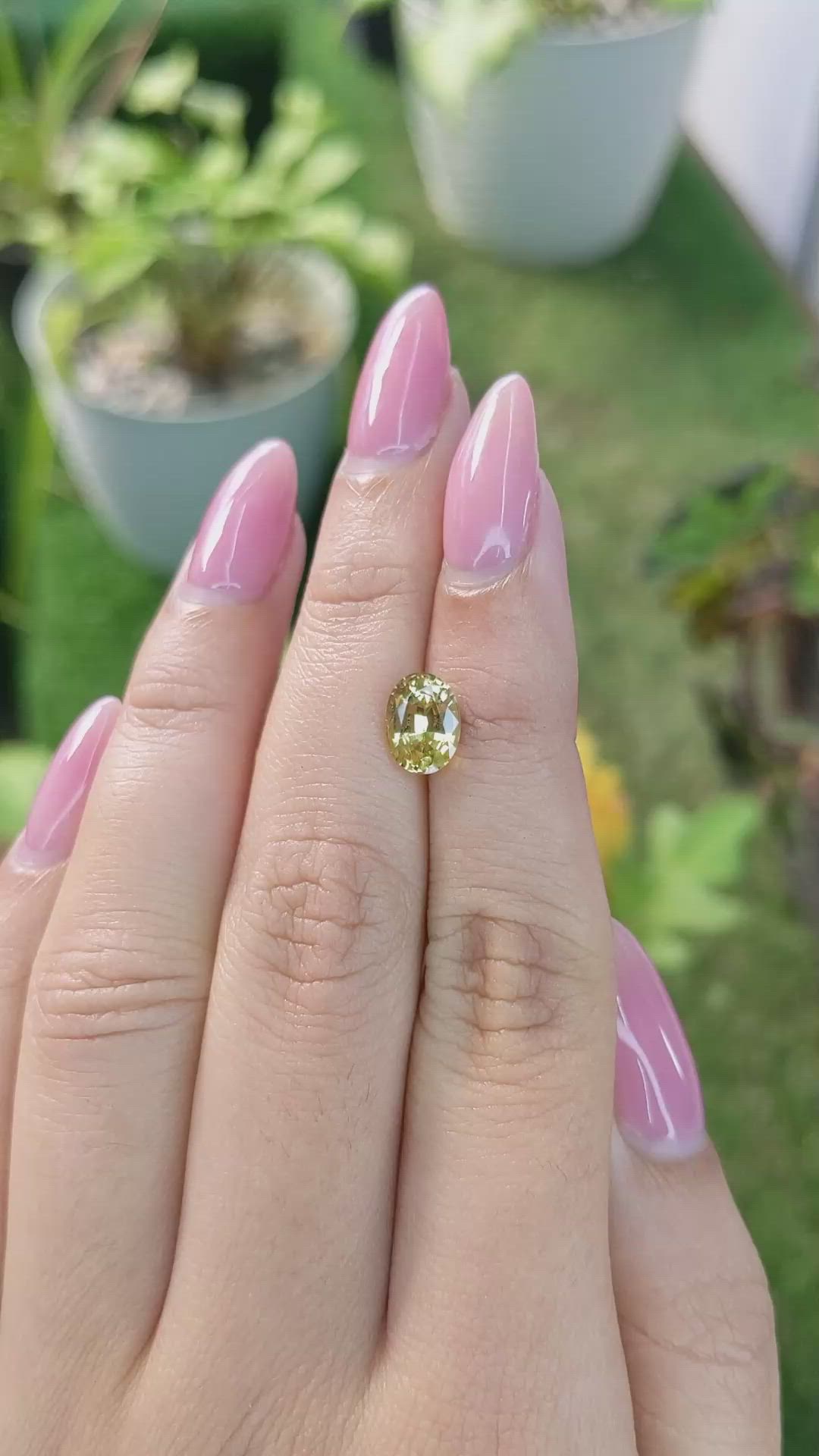 1.80 Ct. Chrysoberyl from Ceylon (Sri Lanka) Size Video