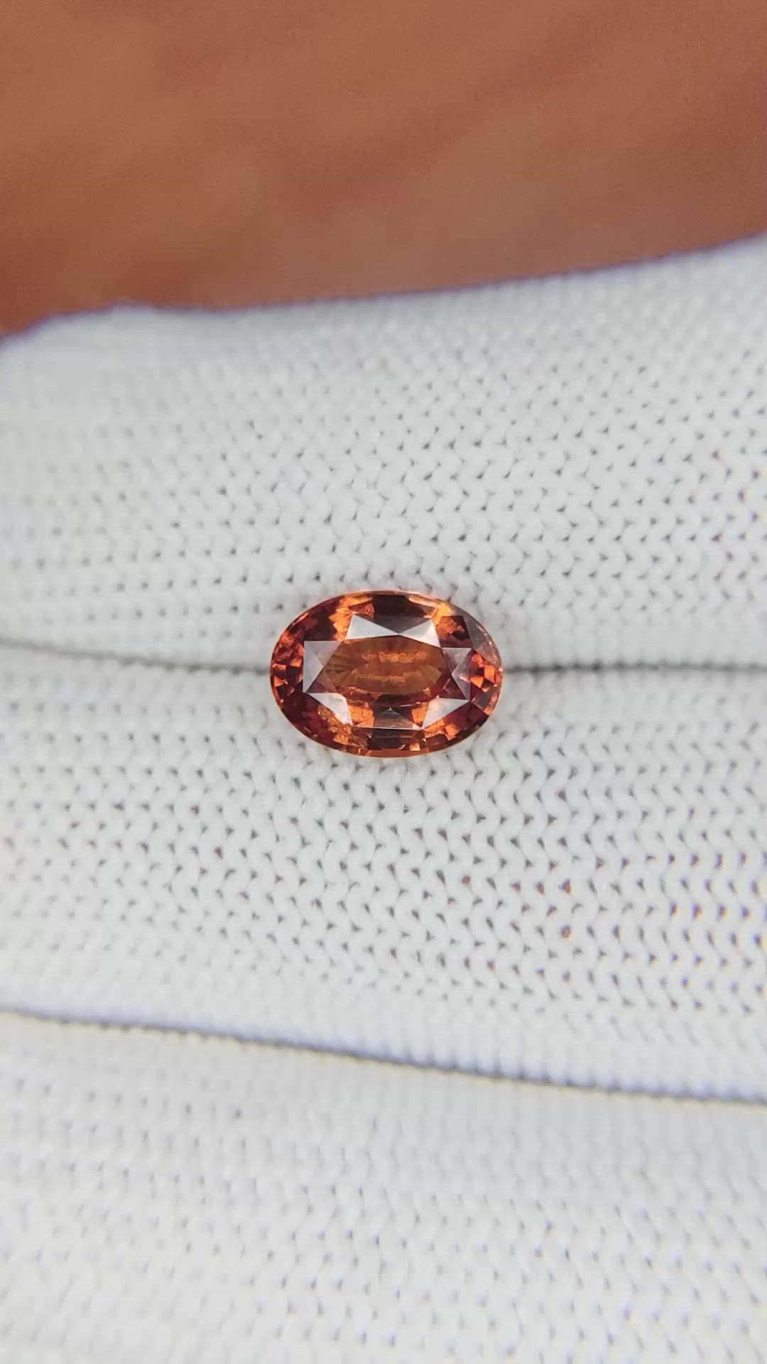 2.21 Ct. Hessonite Garnet from Madagascar Size Video