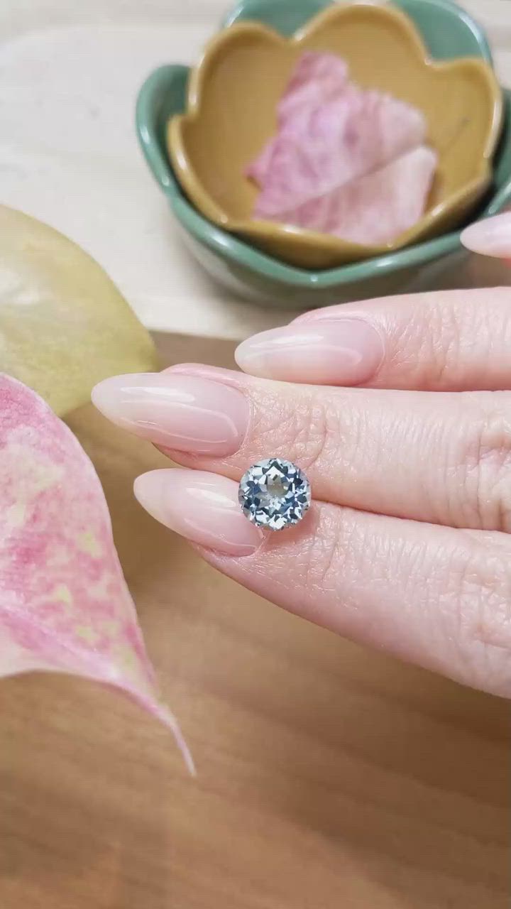 2.69 Ct. Aquamarine from Brazil Size Video