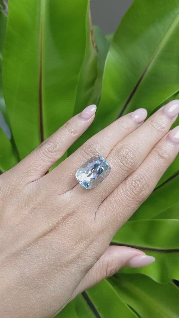 16.67 Ct. Aquamarine from Brazil Size Video