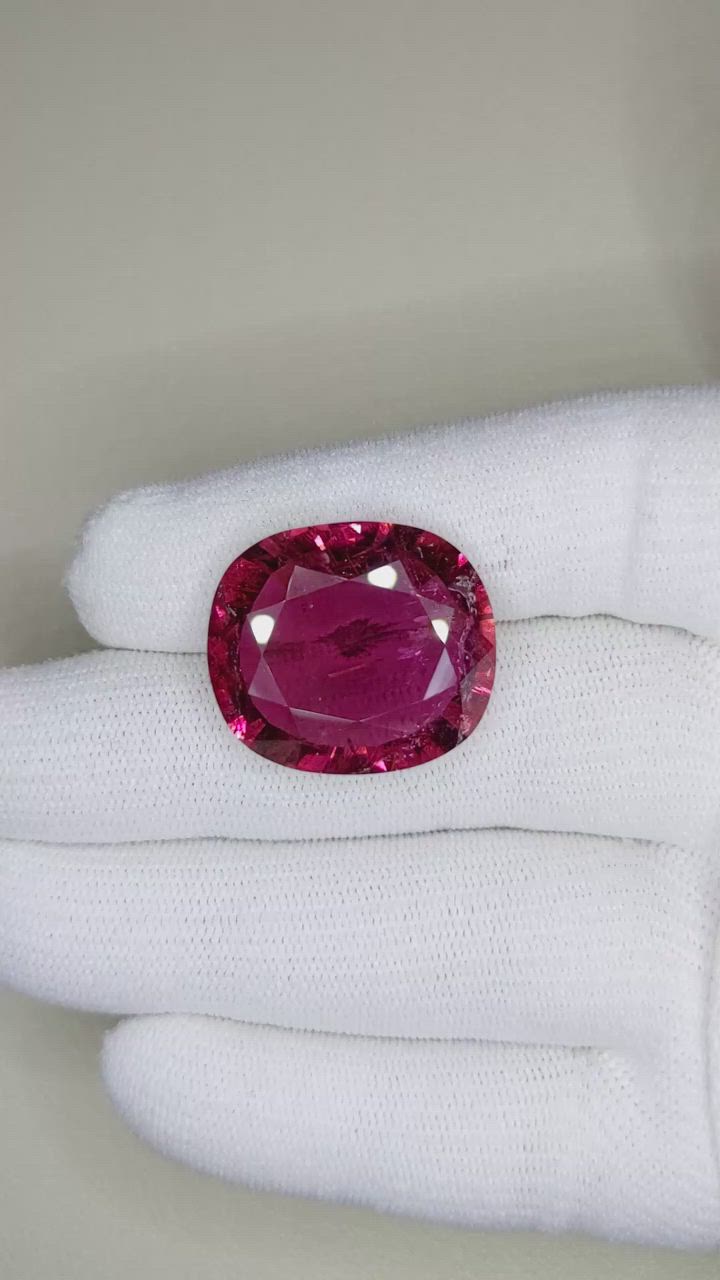 26.56 Ct. Rubellite Tourmaline from Brazil Size Video