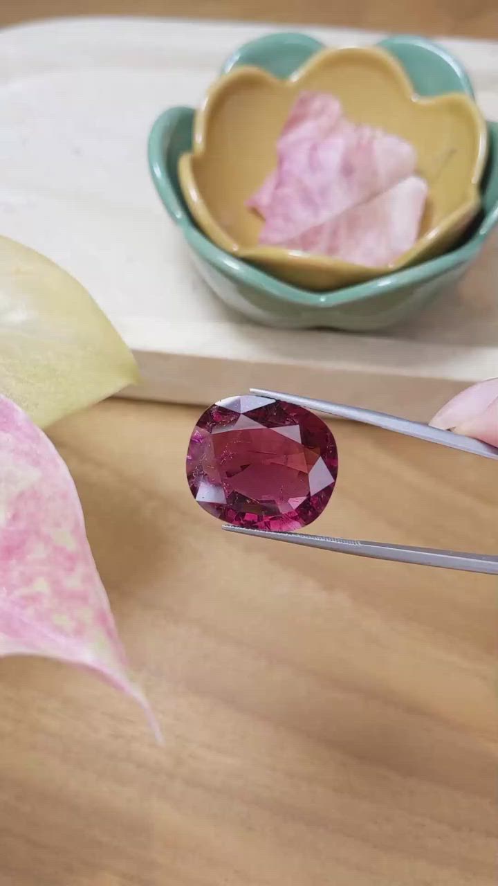 26.56 Ct. Rubellite Tourmaline from Brazil Size Video