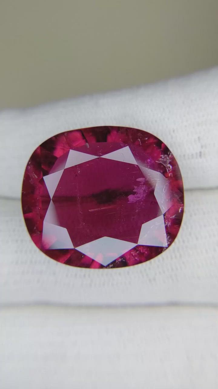 26.56 Ct. Rubellite Tourmaline from Brazil Size Video