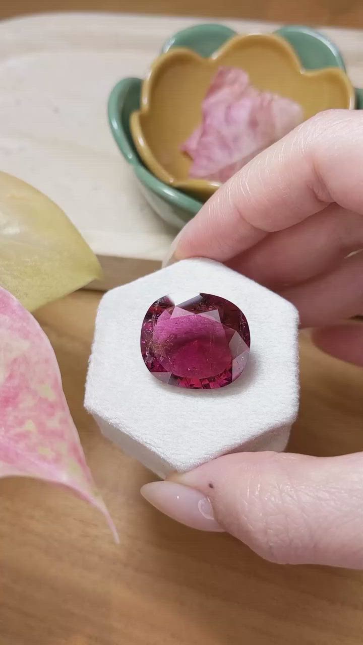 26.56 Ct. Rubellite Tourmaline from Brazil Size Video