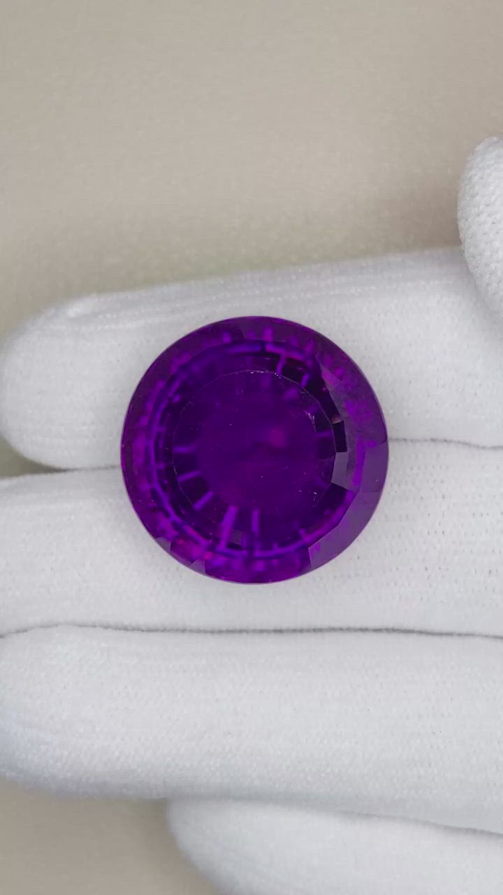 36.36 Ct. Amethyst from Brazil Size Video
