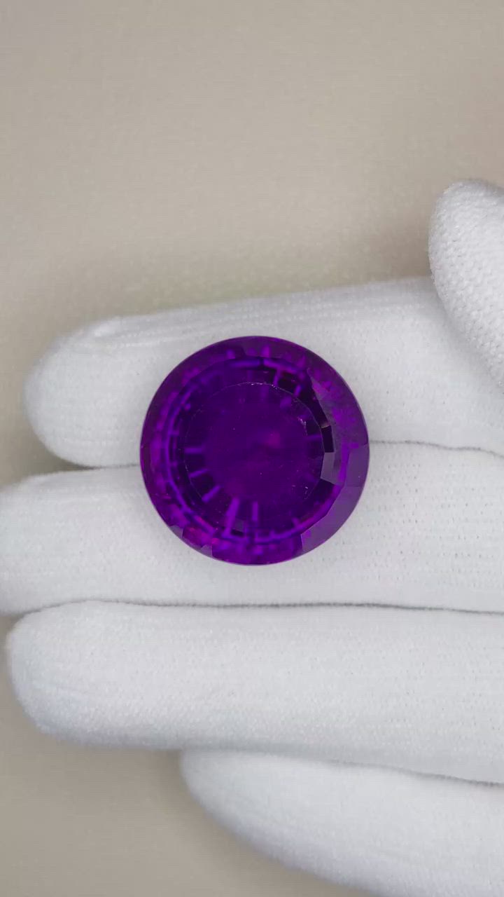 36.36 Ct. Amethyst from Brazil Size Video