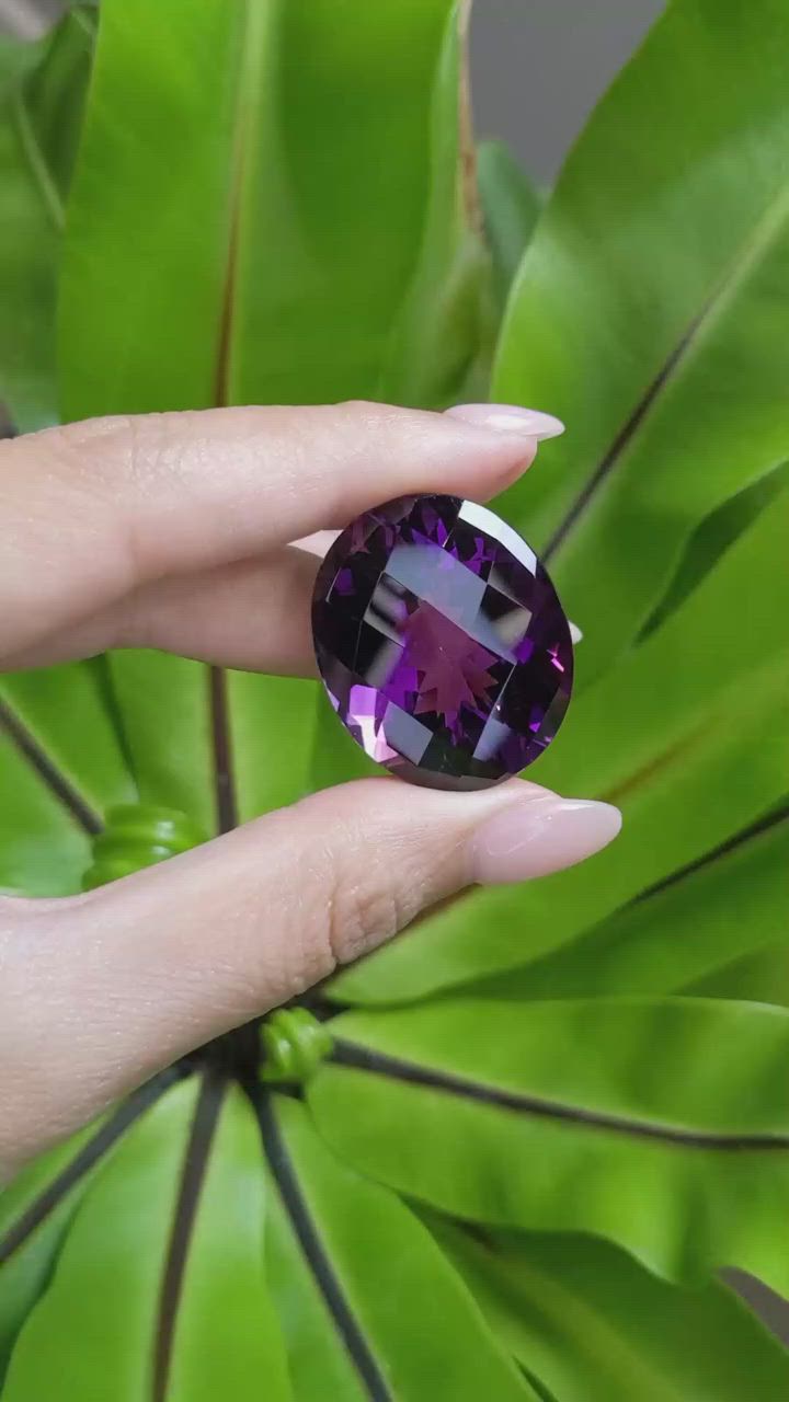 72.06 Ct. Amethyst from Brazil Size Video