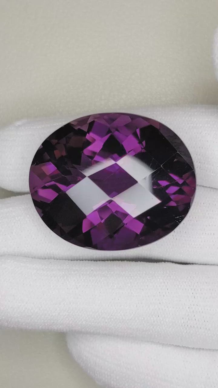 72.06 Ct. Amethyst from Brazil Size Video