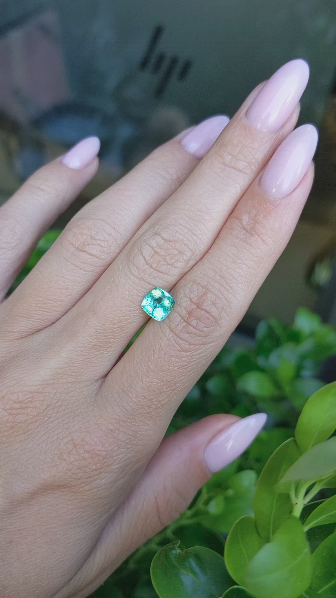 1.22 Ct. Bluish Green Paraiba Tourmaline from Africa Size Video