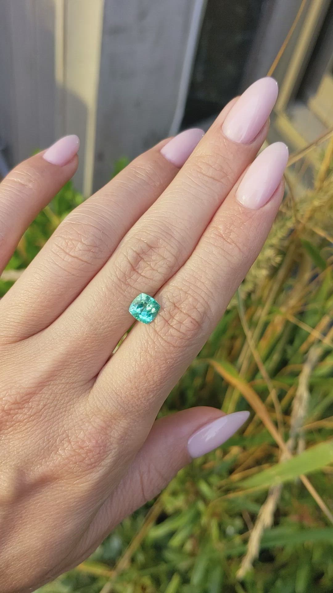 1.22 Ct. Bluish Green Paraiba Tourmaline from Africa Size Video