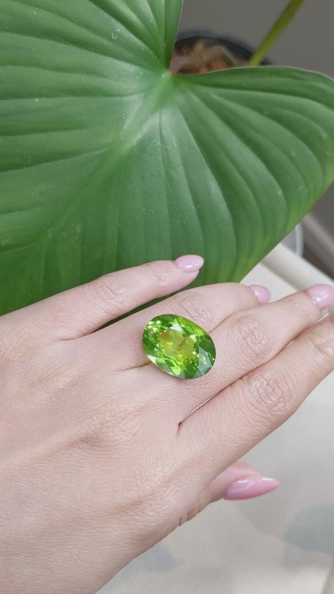 18.45 Ct. Peridot from Burma (Myanmar) Size Video