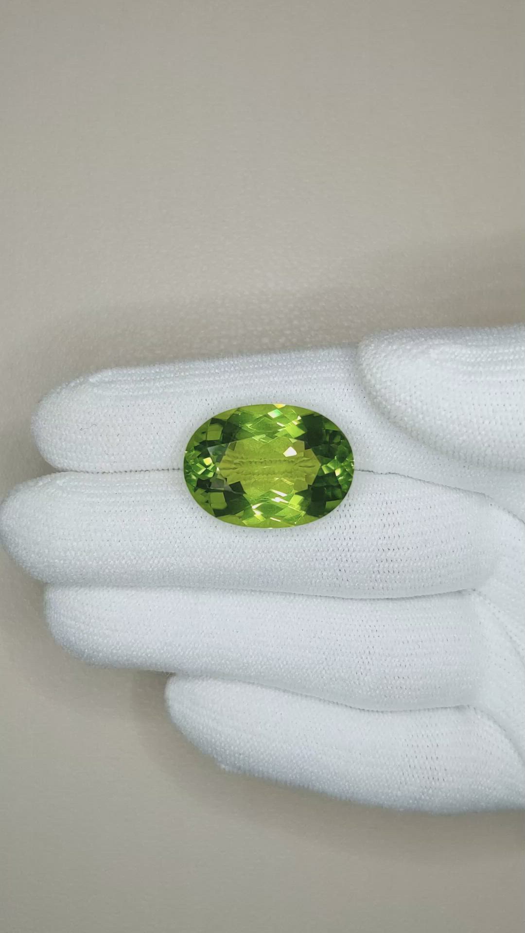 18.45 Ct. Peridot from Burma (Myanmar) Size Video