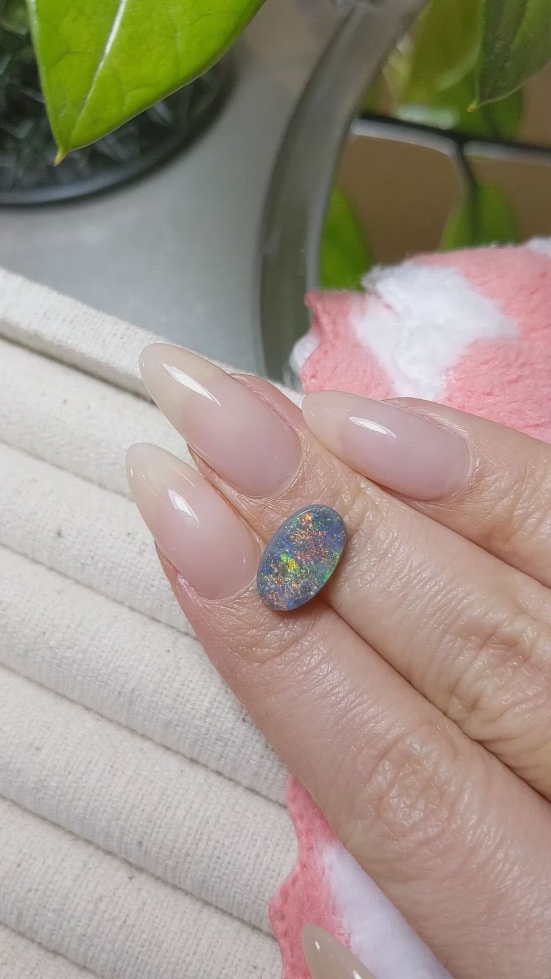 2.53 Ct. Semi-Black Opal from Australia Size Video
