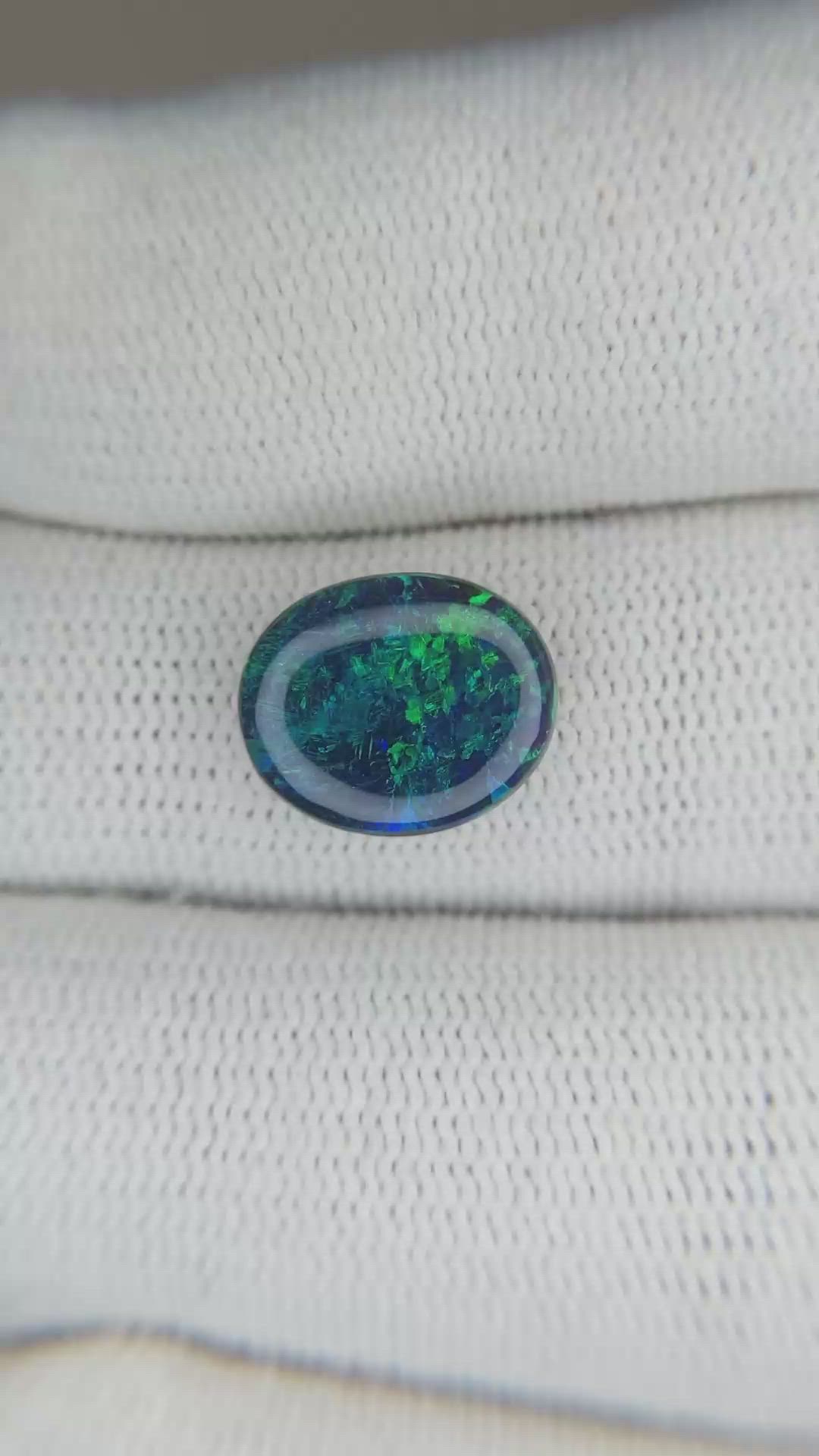2.51 Ct. Cabochon Black Opal from Australia Size Video