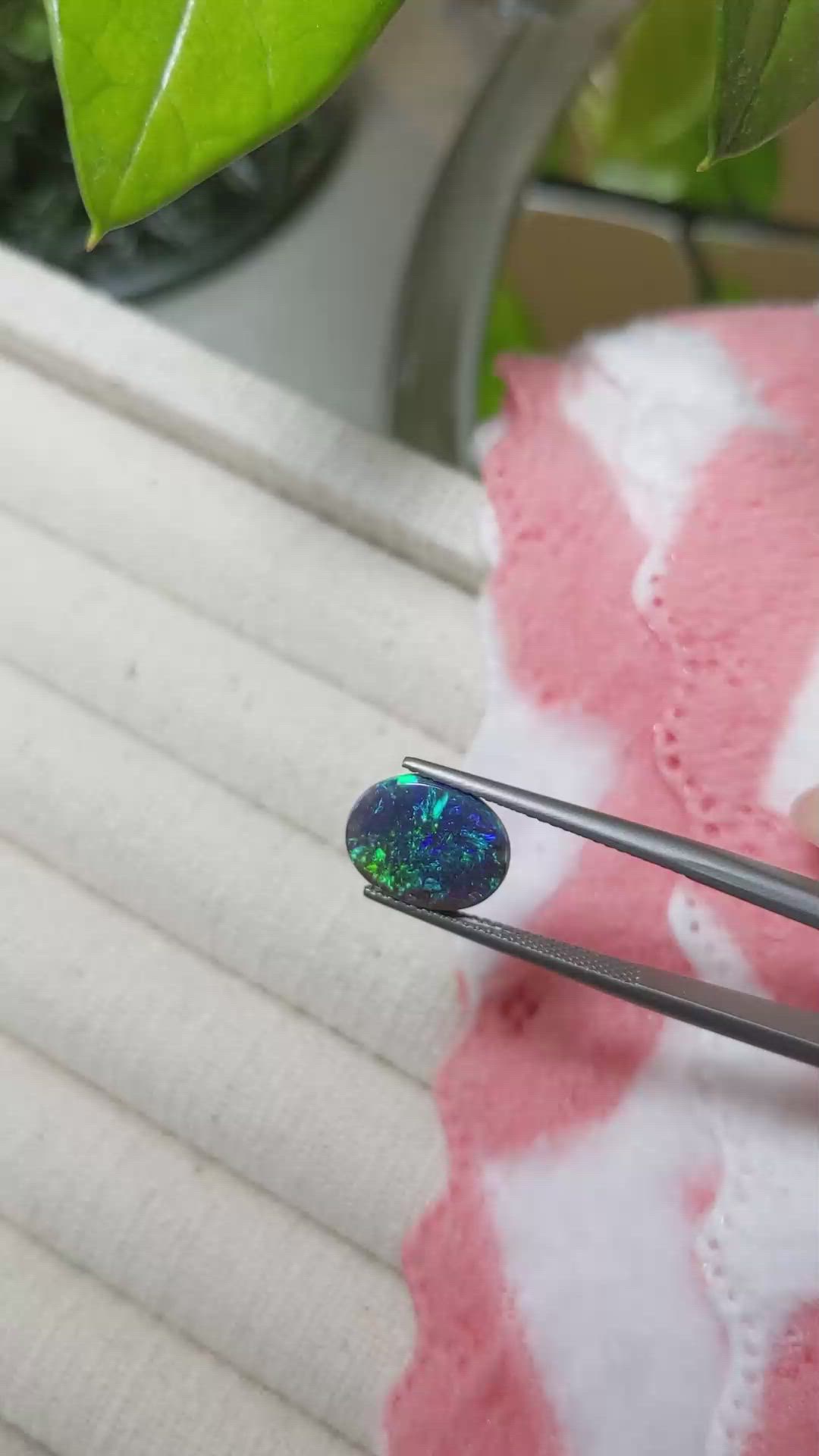 2.51 Ct. Cabochon Black Opal from Australia Size Video