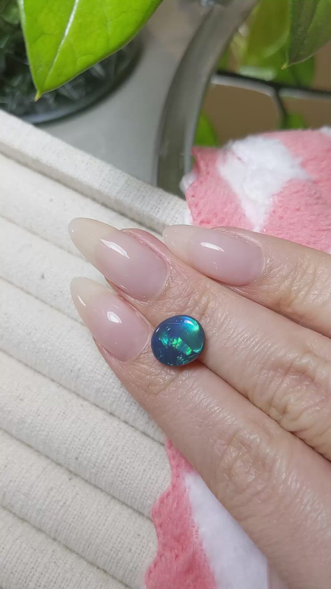 2.49 Ct. Cabochon Black Opal from Australia Size Video