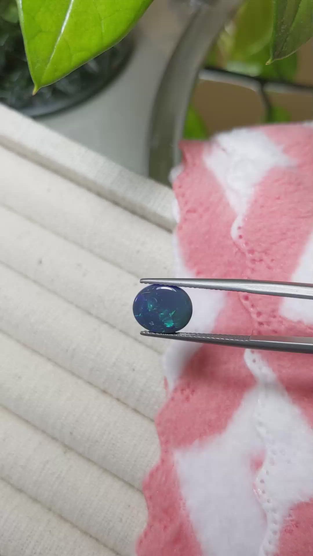 2.49 Ct. Cabochon Black Opal from Australia Size Video