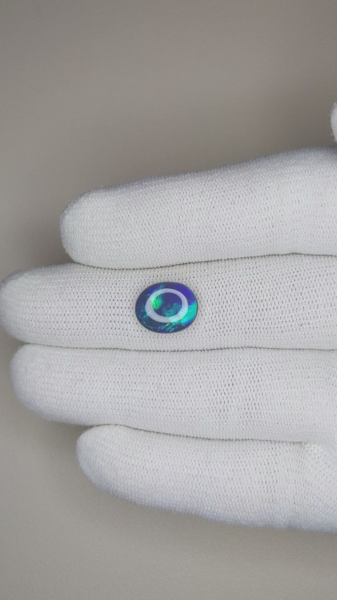 2.49 Ct. Cabochon Black Opal from Australia Size Video