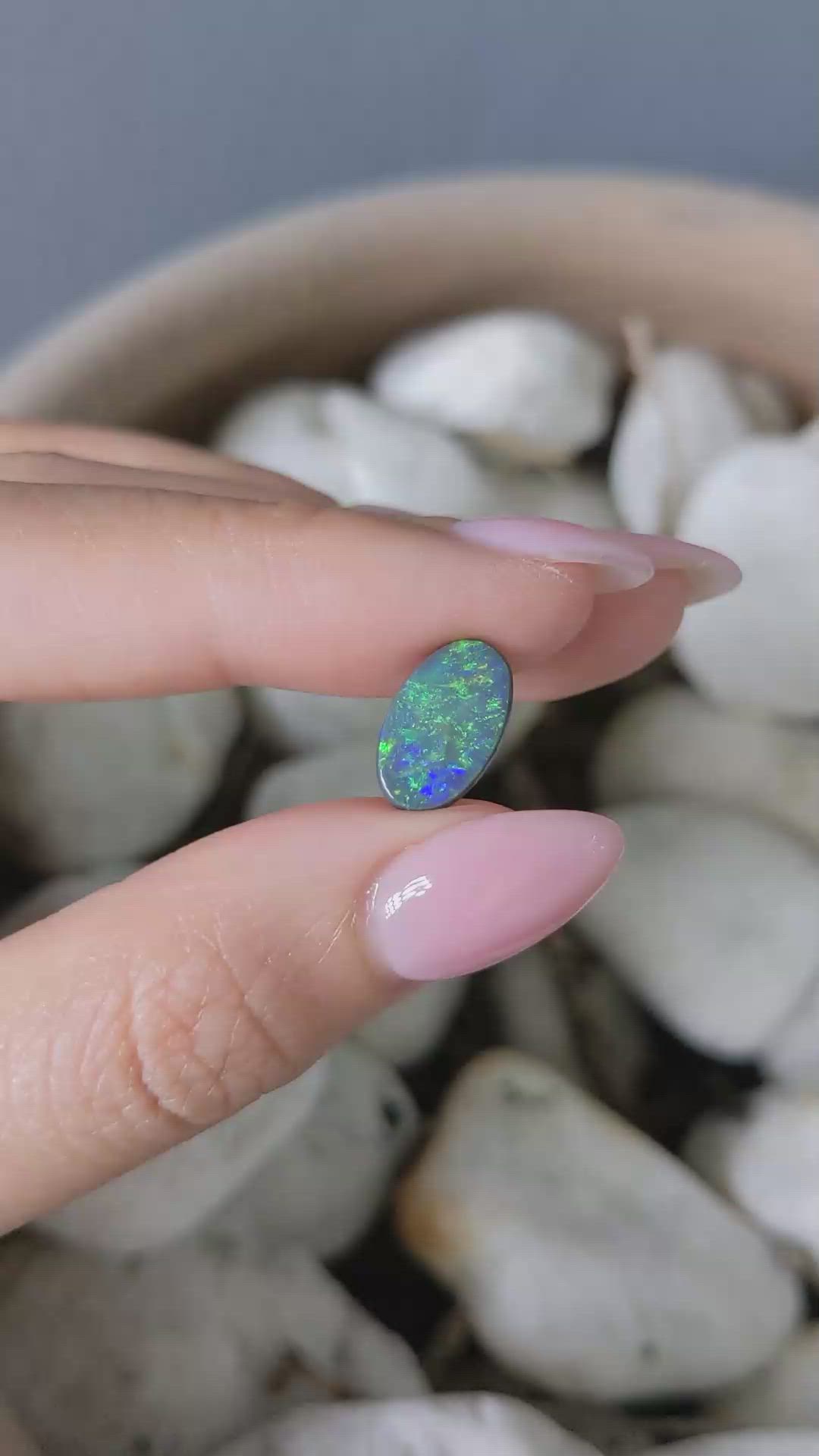 2.16 Ct. Cabochon Black Opal from Australia Size Video
