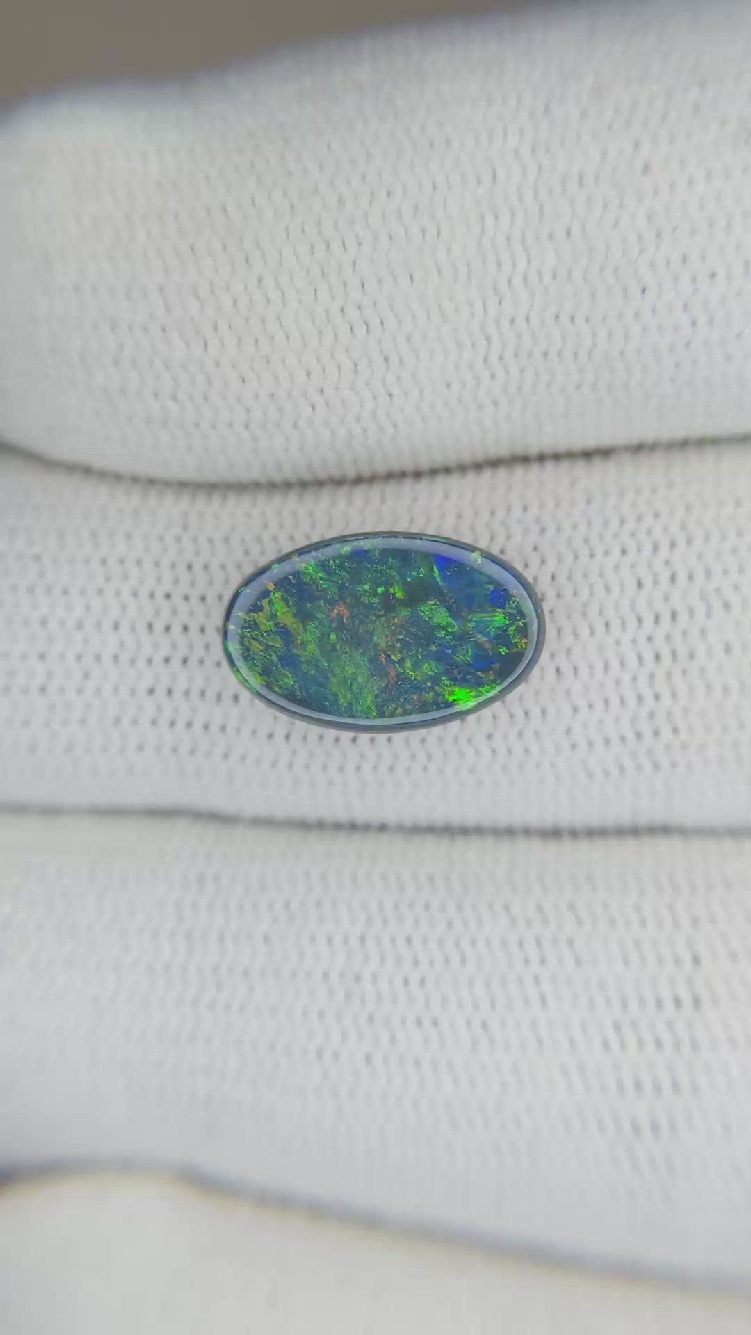 2.16 Ct. Cabochon Black Opal from Australia Size Video