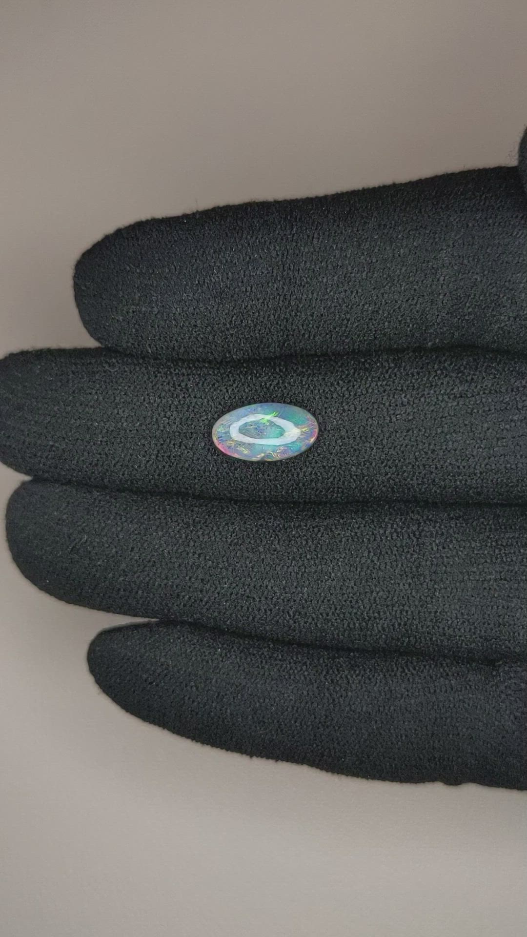 1.31 Ct. Cabochon Semi-Black Opal from Australia Size Video