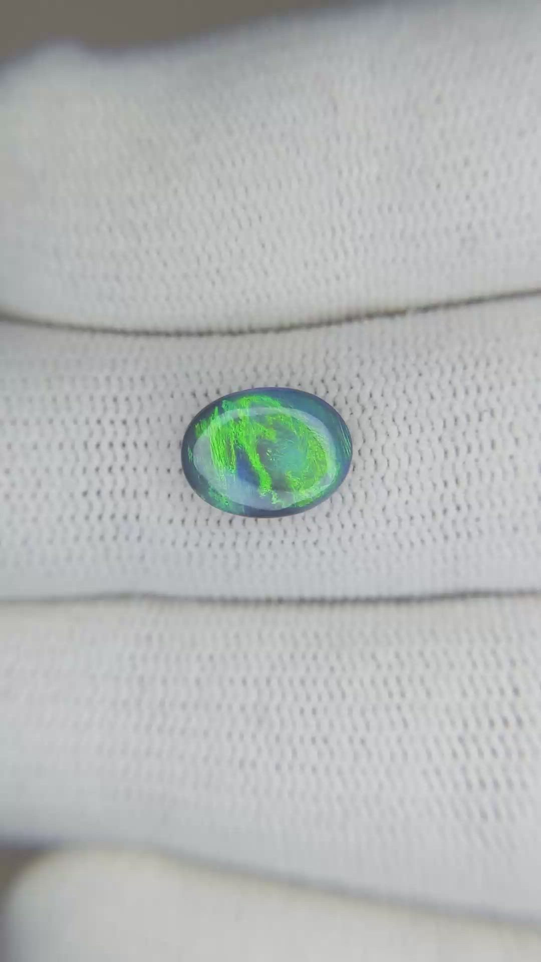 1.17 Ct. Cabochon Semi-Black Opal from Australia Size Video