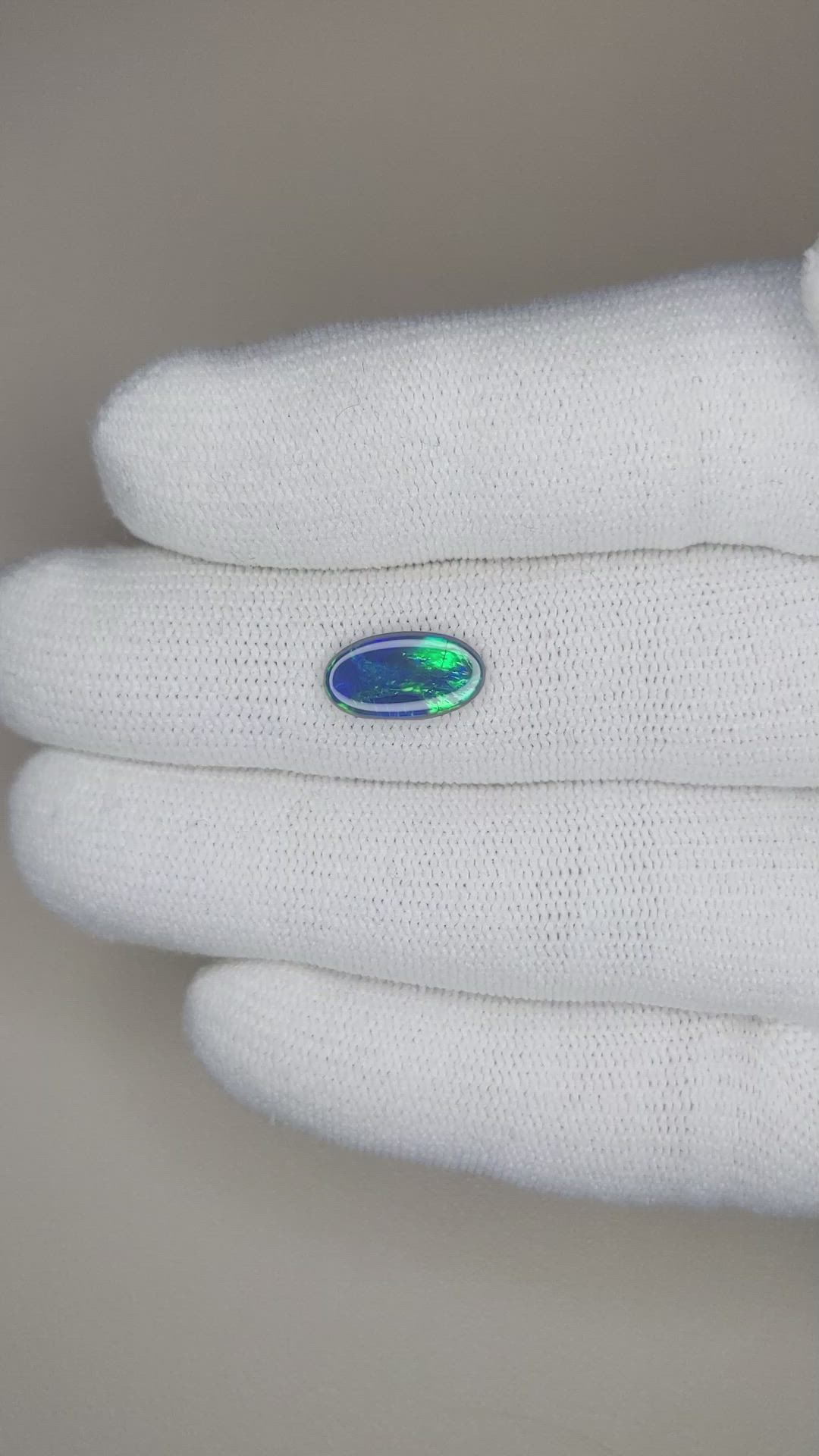 1.08 Ct. Cabochon Black Opal from Australia Size Video