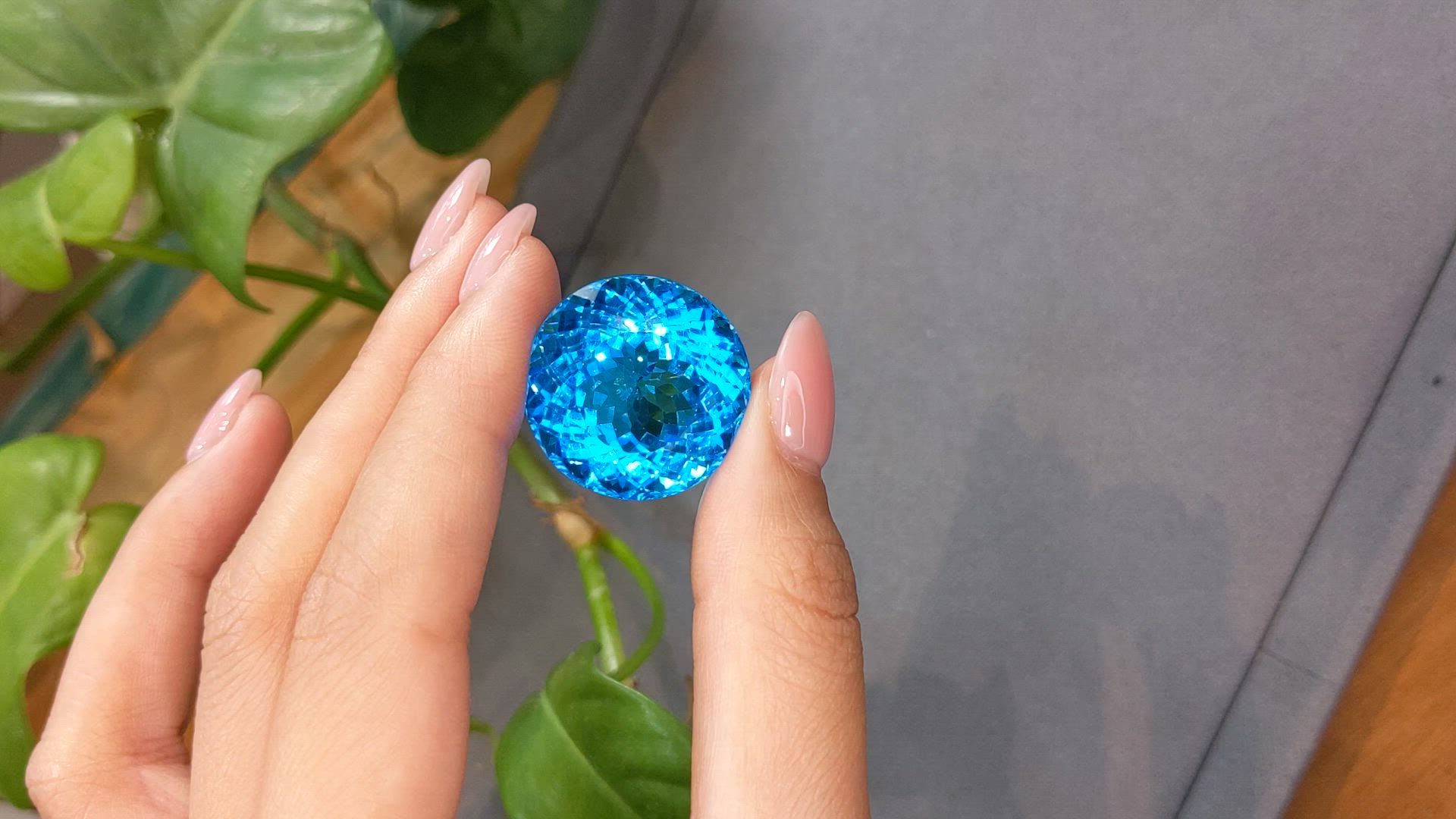 77.44 Ct. Swiss Blue Topaz from Brazil Size Video