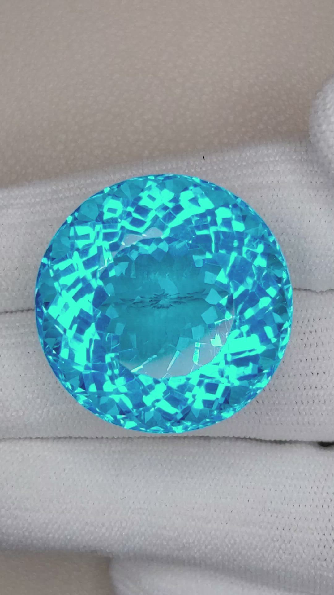 77.44 Ct. Swiss Blue Topaz from Brazil Size Video