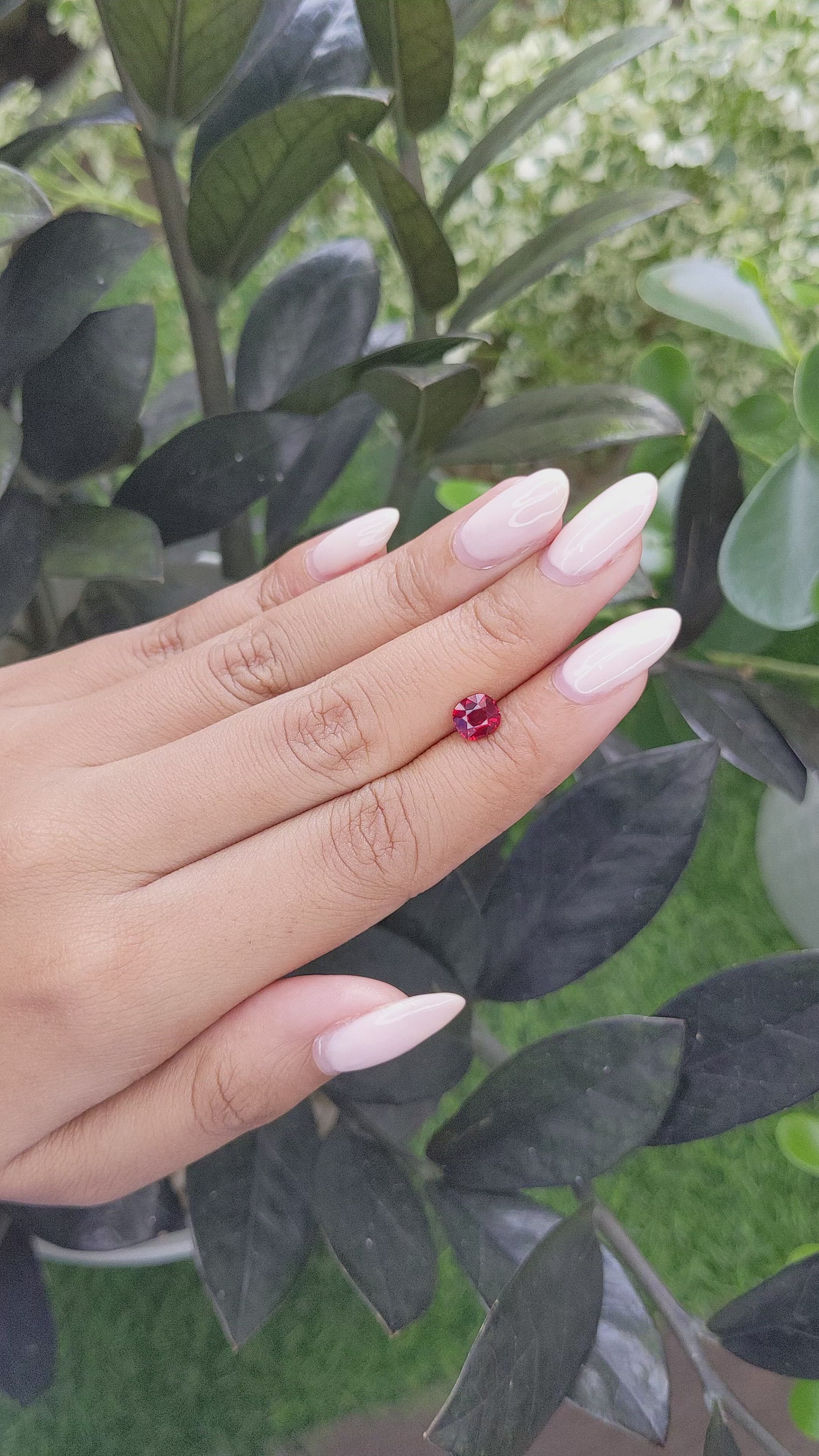1.05 Ct. Spinel from Burma (Myanmar) Size Video