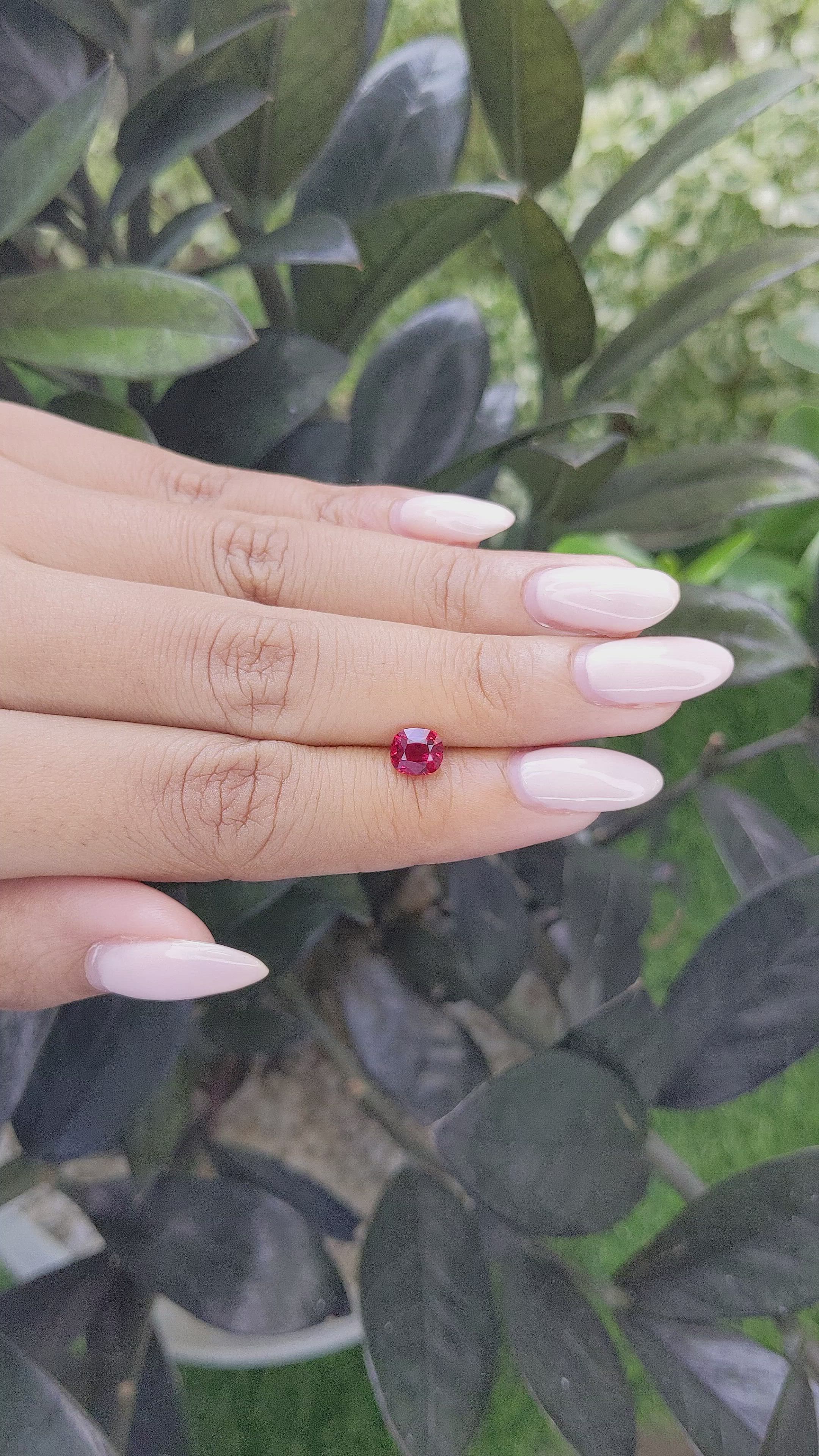 1.10 Ct. Spinel from Burma (Myanmar) Size Video