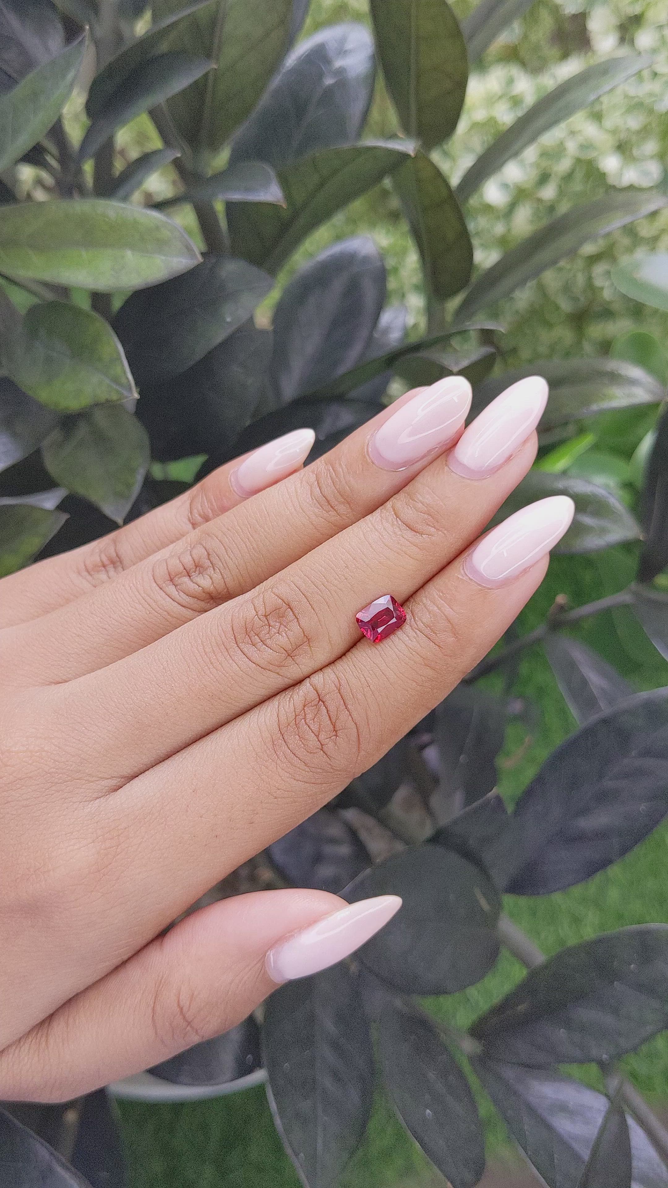 1.17 Ct. Spinel from Burma (Myanmar) Size Video
