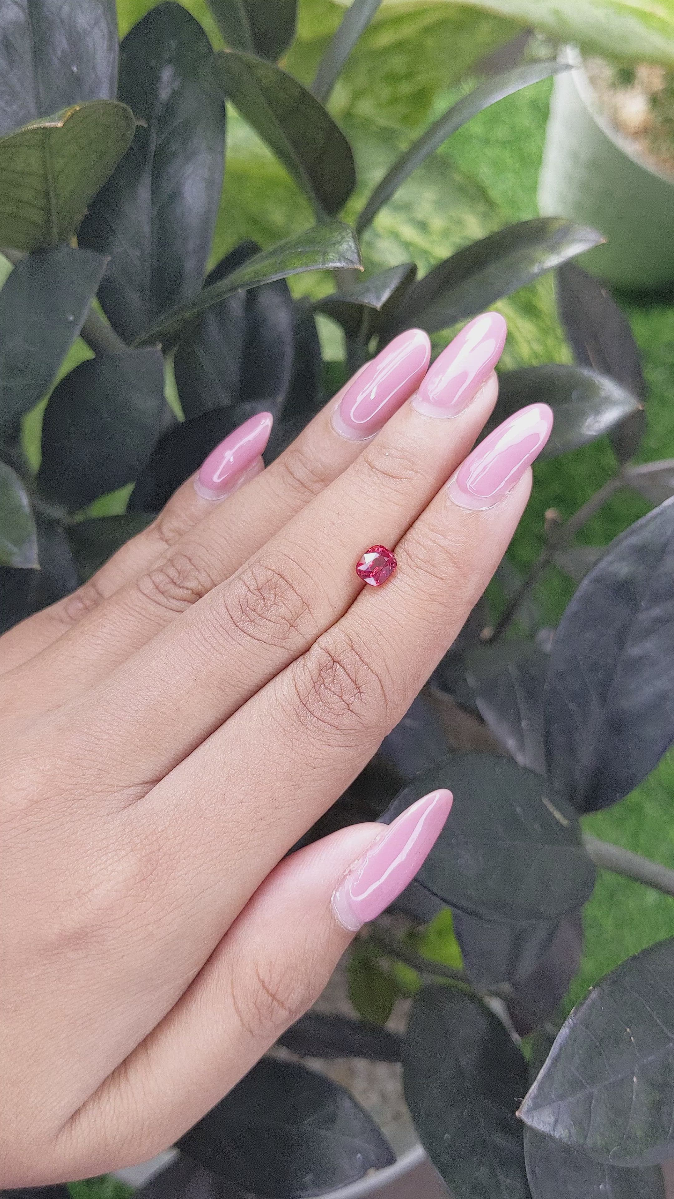 0.94 Ct. Spinel from Burma (Myanmar) Size Video