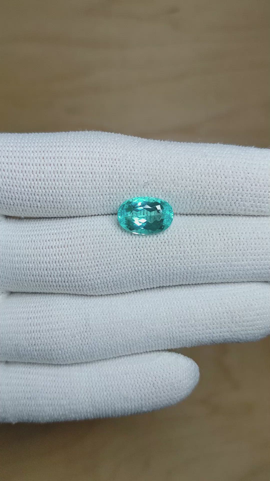 3.71 Ct. Paraiba Tourmaline from Mozambique Size Video