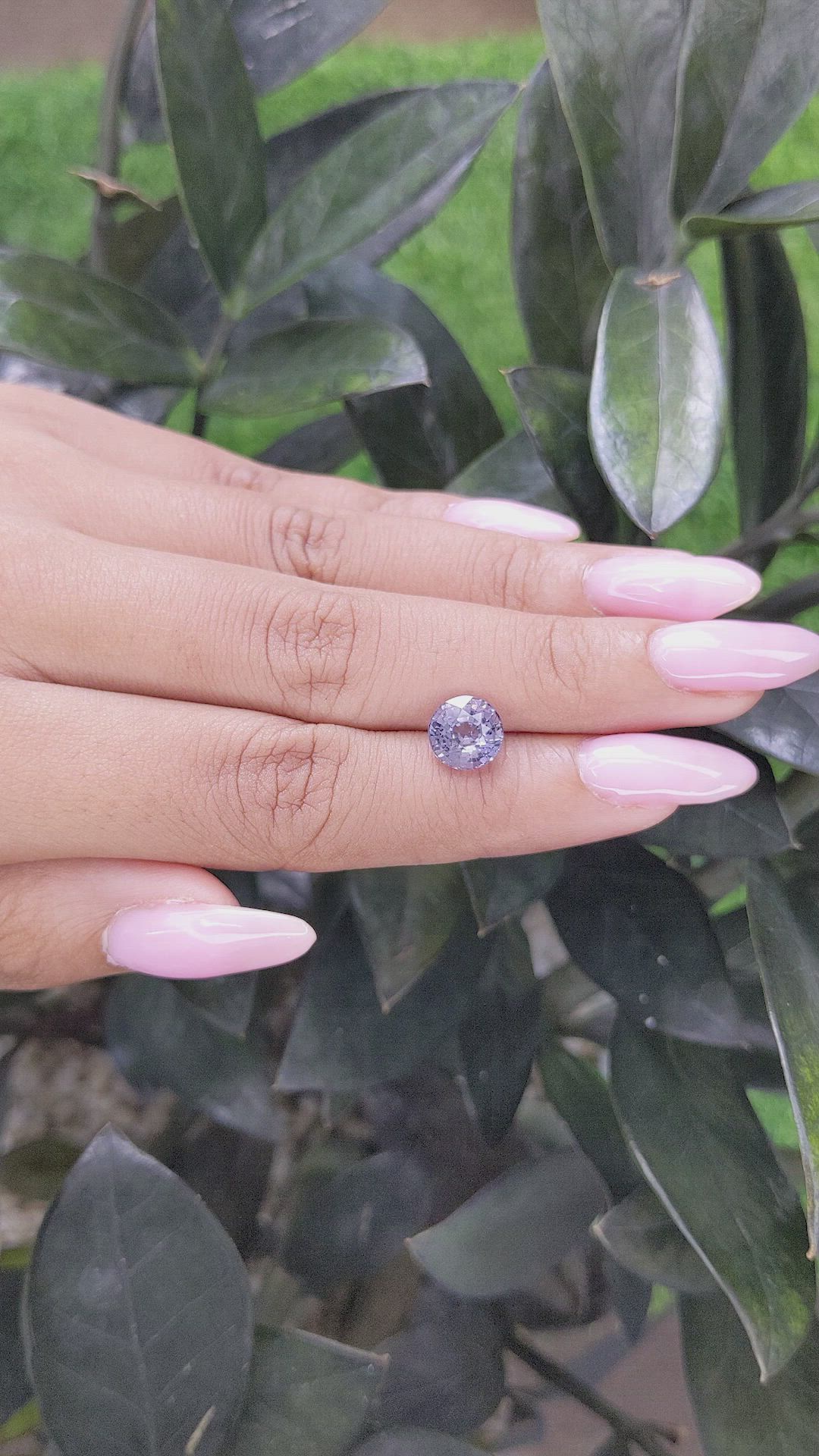 2.74 Ct. Greyish Violet Spinel from Tanzania Size Video