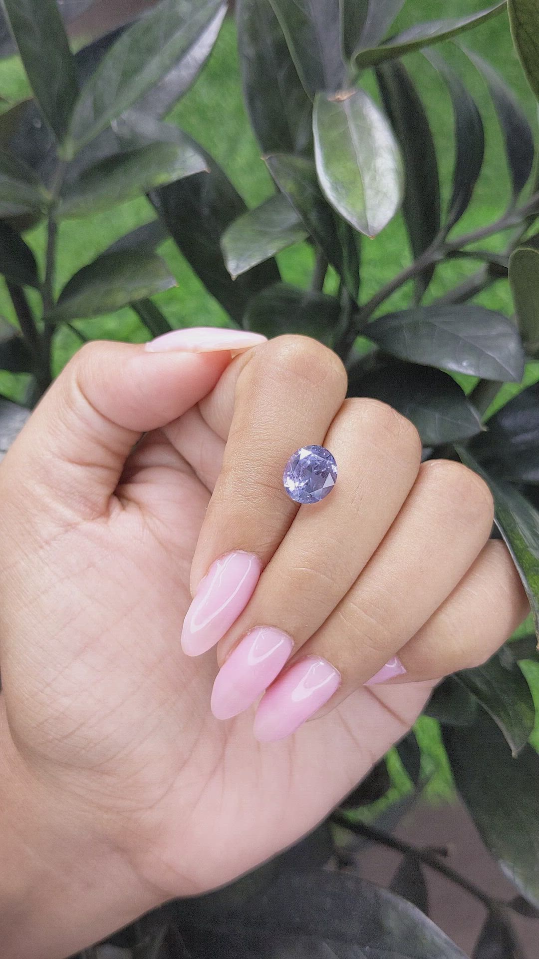 3.93 Ct. Greyish Violet Spinel from Tanzania Size Video