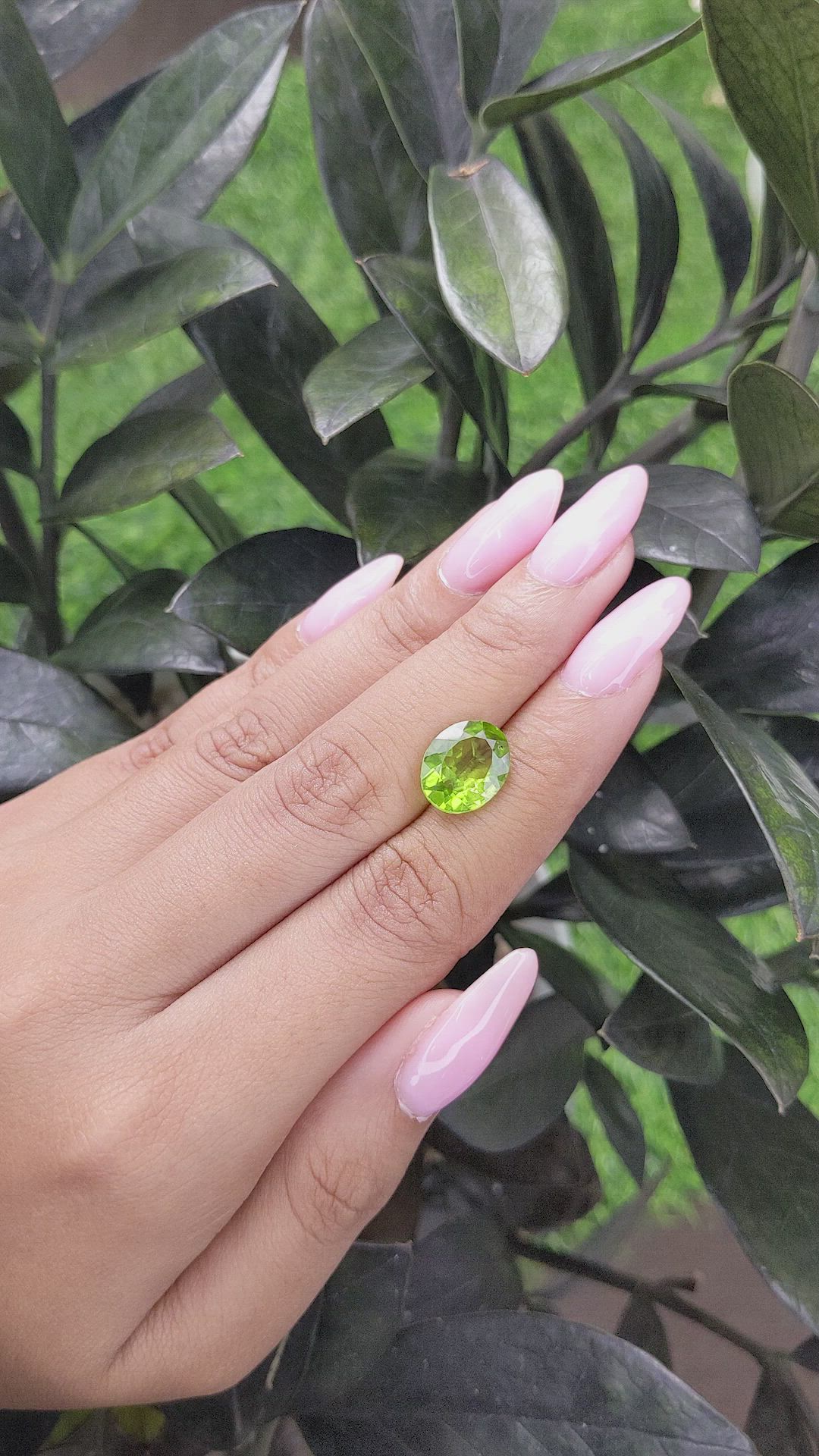 3.85 Ct. Peridot from Ceylon (Sri Lanka) Size Video