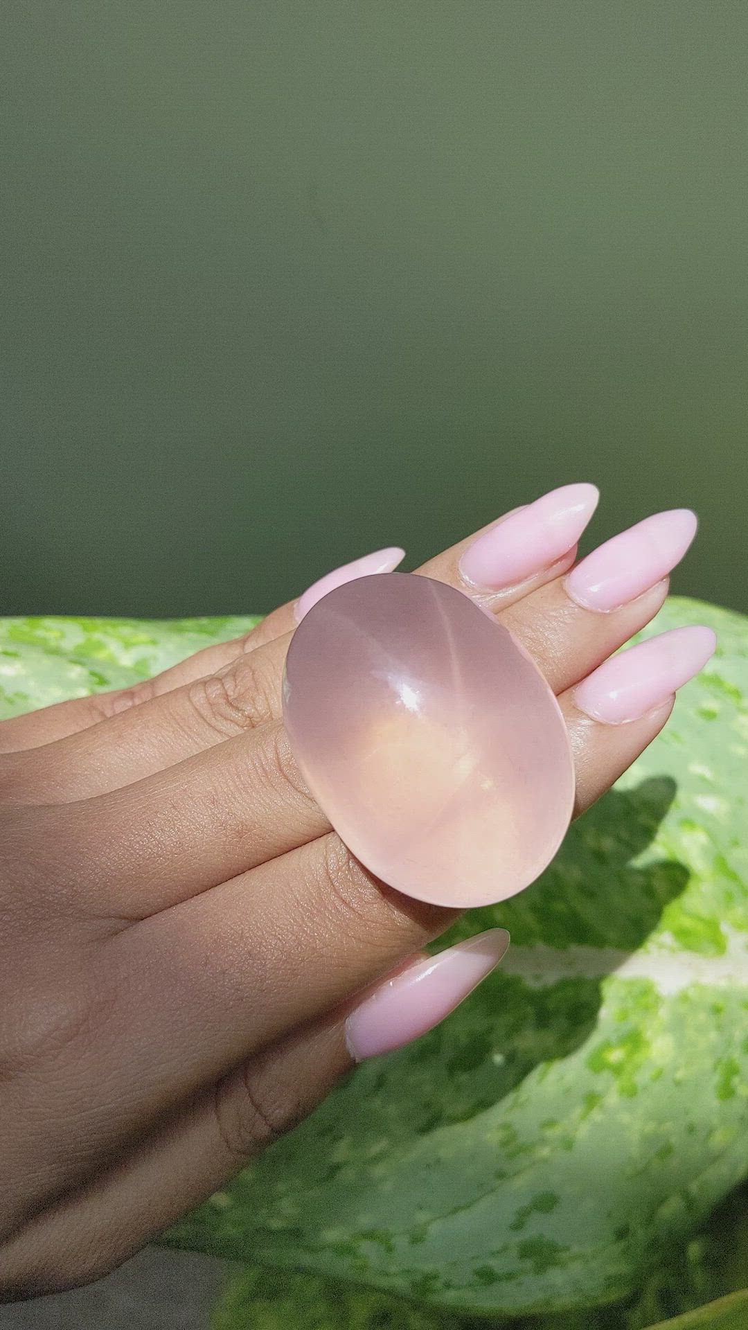 233.00 Ct. Cabochon Rose Quartz from Ceylon (Sri Lanka) Size Video