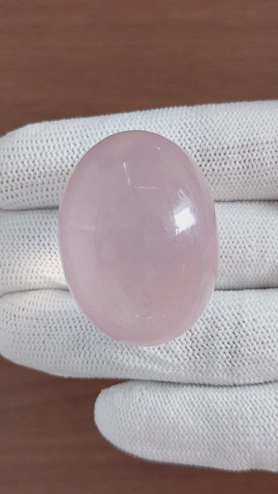 233.00 Ct. Cabochon Rose Quartz from Ceylon (Sri Lanka) Size Video