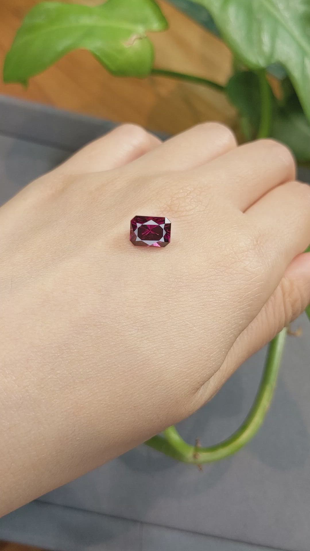 3.78 Ct. Rhodolite Garnet from Tanzania Size Video