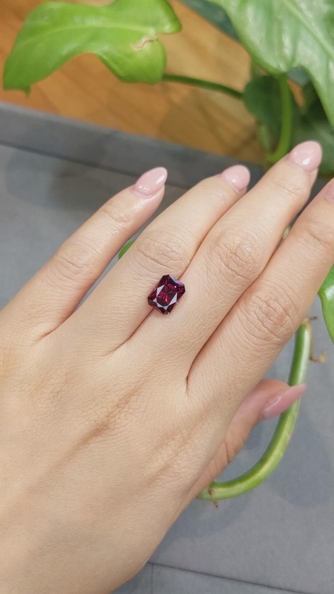 3.78 Ct. Rhodolite Garnet from Tanzania Size Video